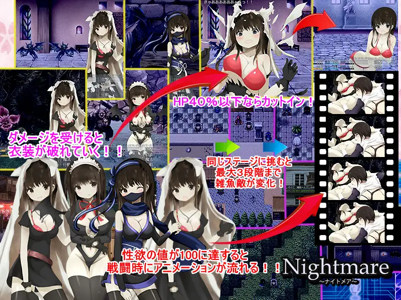 【RPG/战斗H/STEAM官中/百合/巨乳/中出】[RJ238356/アリス☆メイド社团]Nightmare ～恶梦～/Nightmare[Build.7741397+DLC]【PC/700M】