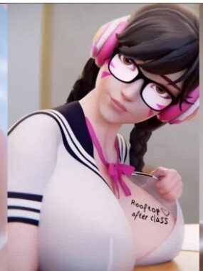 图片[1]-【3D动画/步兵】 Reinamation3d 守望先锋 巨乳JK Dva 【300M】-嘤嘤怪之家