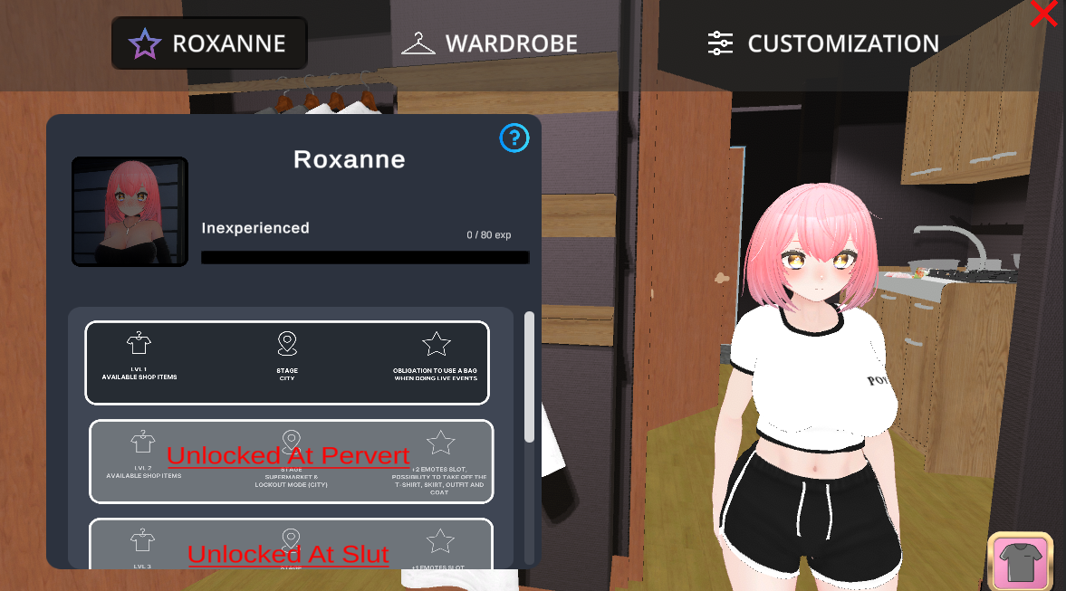 [3D互动/AI汉化/全动态步兵]高自由度3D露出PLAY Roxanne V0.62 – 6月赞助步兵版 DeepSeekV3汉化+存档 [9.5G/更新/全CV]