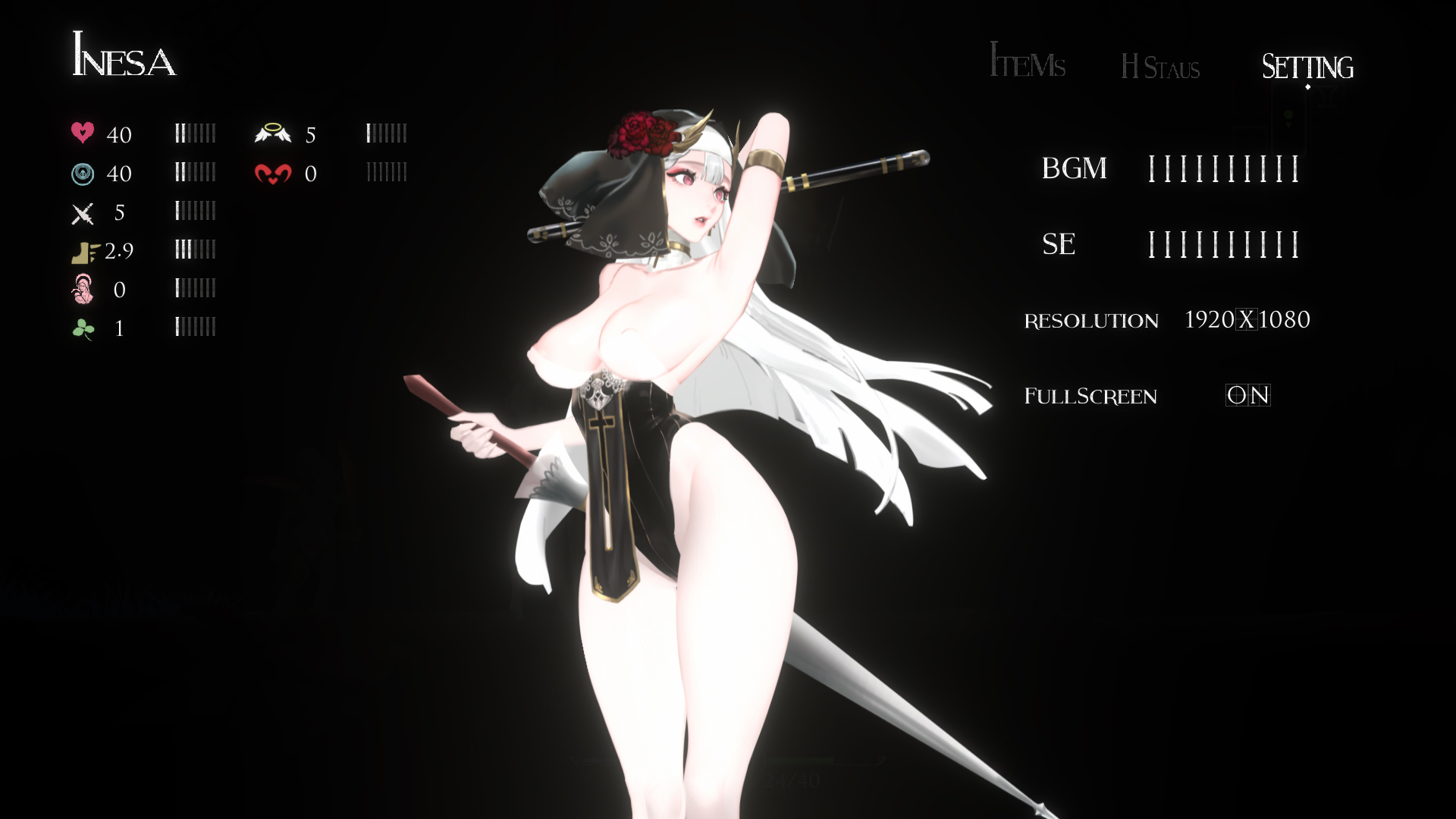 更新【究极ACT/中文/全动态】棘罪修女-伊妮莎/荆棘罪 ThornSin  V0.75 白丝高跟 官方中文版 百度+UC/608m