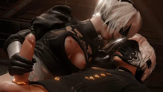 [3D/无修/动态]LazyProcrast 6月新作：2B+深羽 性感女神黑丝足交侍奉 [376.0MB]-芒果游戏库