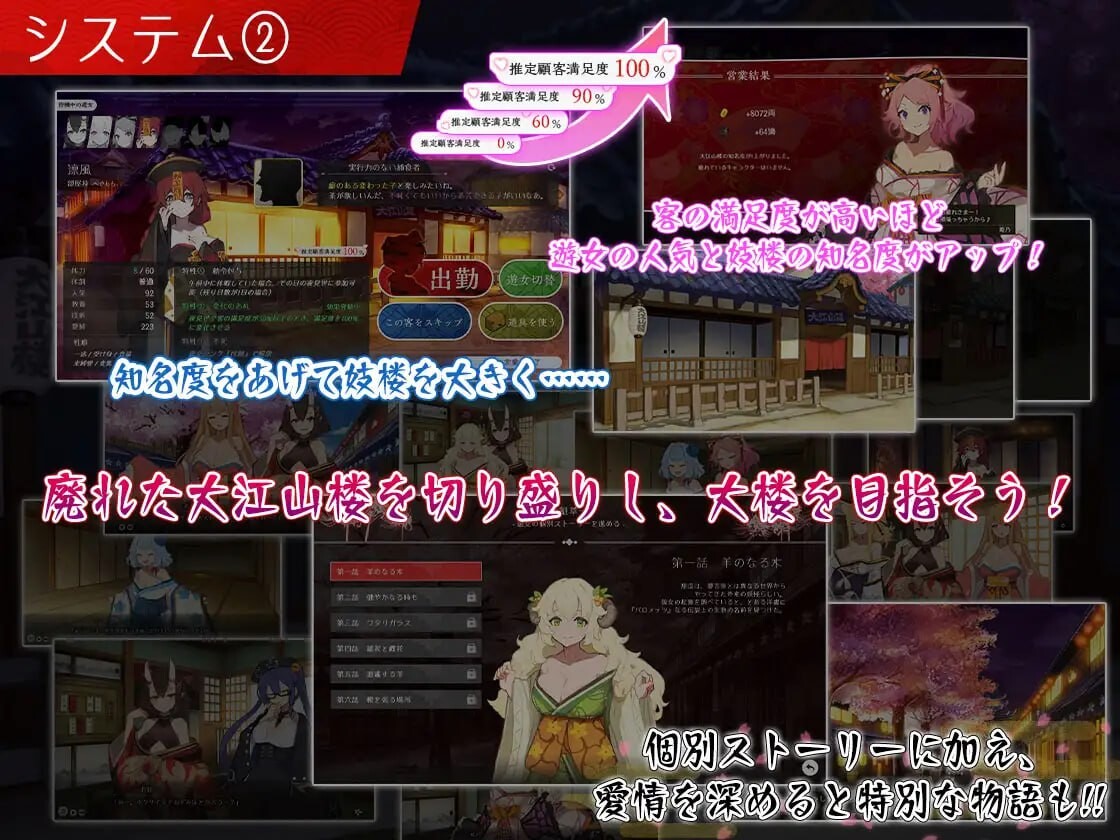 [经营SLG/动态/PC] 梦吉原的妖异妓楼～妖怪大楼重建谭～夢吉原のあやかし妓楼 ～妖怪大楼再建譚～v1.041 AI汉化+DLC [2.2G/FM]相关图片