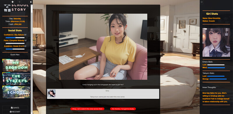 [针人SLG/HTML/冻泰] 学笑の勿语 Gakko No Monogatari V0.21+0.22 浏览器翻译 [2G]