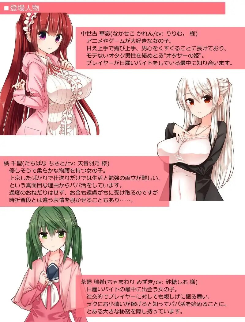 [SLG汉化PC]全员女主角都瞄准了你的钱包！～赚钱供奉女孩子的“爸爸活”SLG  ヒロイン全員お財布狙い!～お金を稼いで女の子に貢ぐパパ活SLG [FM/BD 1G]